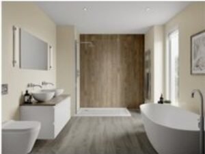 Multipanel Neutrals Bathroom Wall Panel Hydrolock 2400 X 900mm Parchment 7858