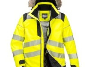 Oxford Weave 300D Class 3 PW3 Hi Vis Winter Parka Jacket Yellow / Black 5XL