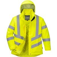 Oxford Weave 300D Class 3 Womens Hi Vis Winter Jacket Yellow M