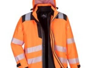 Oxford Weave 300D PW3 3 in 1 Class 3 Hi Vis Jacket Orange / Black 4XL