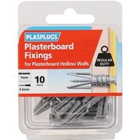 Plasplugs Plasterboard Hollow Wall Fixings Pack of 10