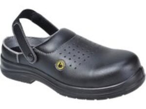 Portwest Compositelite ESD Perforated Safety Clogs Black Size 12