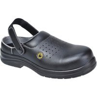 Portwest Compositelite ESD Perforated Safety Clogs Black Size 12