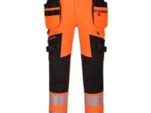 Portwest DX4 Hi Vis Detachable Holster Pocket Trousers Orange / Black 42" 31