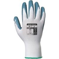 Portwest Flexo Grip Nitrile Tradesmans Gloves Grey / White L