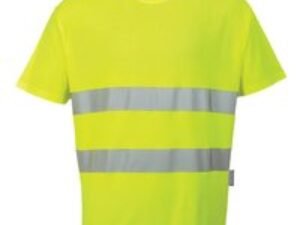 Portwest Hi Vis Cotton Comfort Short Sleeve T Shirt Yellow S