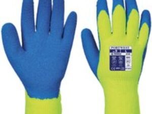 Portwest Latex Grip Gloves for Cold Conditions Yellow / Blue XL