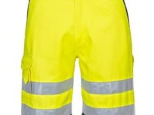 Portwest Mens Class 1 Hi Vis Poly Cotton Shorts Yellow / Navy M