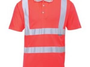 Portwest Mens Hi Vis Polo Short Sleeve Shirt Red XL