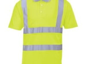 Portwest Mens Hi Vis Polo Short Sleeve Shirt Yellow XL