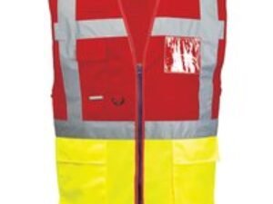 Portwest Paris Executive Class 1 Hi Vis Vest Yellow / Red 3XL