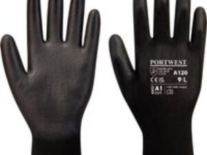 Portwest PU Palm General Handling Grip Gloves Black S