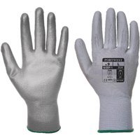 Portwest PU Palm General Handling Grip Gloves Grey XS