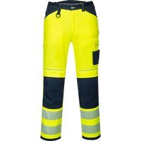 Portwest PW34 Hi Vis Work Trousers Yellow / Navy 30" 31