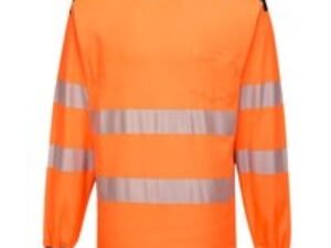 Portwest PW3 Hi Vis Cotton Comfort Long Sleeve T Shirt Orange / Black 4XL