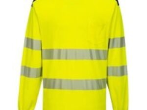 Portwest PW3 Hi Vis Cotton Comfort Long Sleeve T Shirt Yellow / Black 5XL