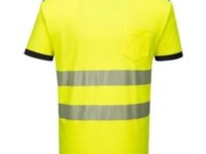 Portwest PW3 Hi Vis Cotton Comfort Short Sleeve T Shirt Yellow / Black XL