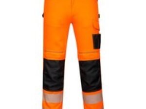 Portwest PW3 Hi Vis Lightweight Stretch Trousers Orange / Black 38" 31