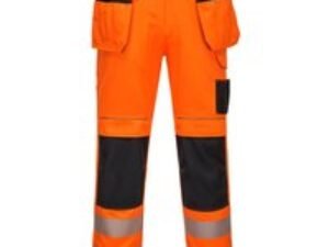 Portwest PW3 Hi Vis Stretch Holster Trousers Orange / Black 41" 31