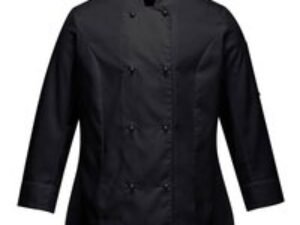 Portwest Rachel Womens Chefs Long Sleeve Jacket Black XL