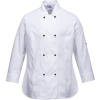Portwest Rachel Womens Chefs Long Sleeve Jacket White M