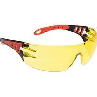 Portwest Tech Look Safety Glasses Red Amber
