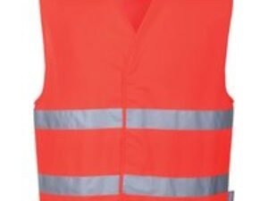Portwest Two Band Class 2 Hi Vis Waistcoat Red S / M