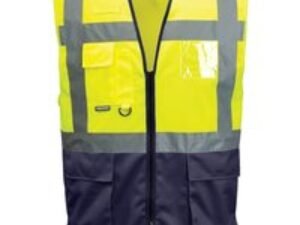 Portwest Warsaw Executive Class 1 Hi Vis Vest Yellow / Navy XL