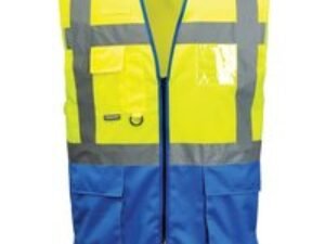 Portwest Warsaw Executive Class 1 Hi Vis Vest Yellow / Royal Blue S