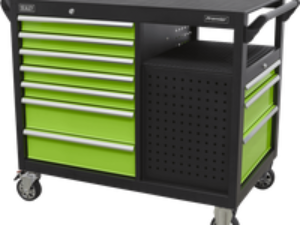 Sealey 10 Drawer Tool Roller Cabinet and Workstation Black / Green