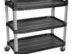 Sealey 3 Shelf Composite Workshop Trolley Black