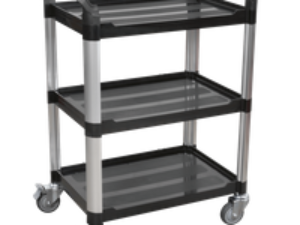 Sealey 3 Shelf Composite Workshop Trolley Black