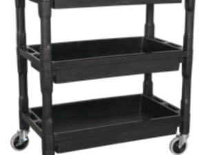 Sealey 3 Shelf Heavy Duty Composite Trolley Black