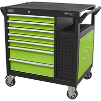 Sealey 7 Drawer Roller Cabinet Workstation Black / Green