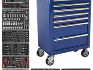Sealey 7 Drawer Tool Roller Cabinet and 156 Piece Tool Kit Blue