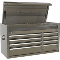 Sealey 8 Drawer Wide Stainless Steel Tool Chest Stainless Steel
