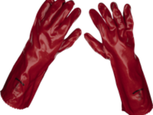 Sealey 9114 PVC Gauntlet Gloves Red One Size Pack of 1