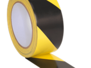 Sealey Adhesive Hazard Warning Tape Black / Yellow 50mm 33m