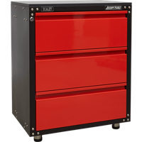 Sealey American Pro Modular 3 Drawer Cabinet and Worktop Black / Red