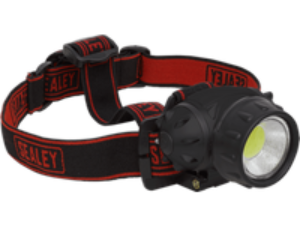 Sealey COB LED Head Torch Black / Red