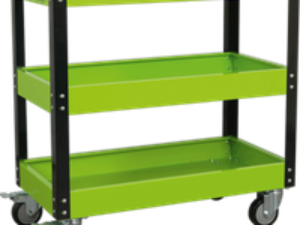 Sealey CX110HV Hi Vis 3 Shelf Trolley Green & Black