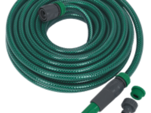 Sealey Garden Hose Pipe with Fittings 1/2" / 12.5mm 15m Green