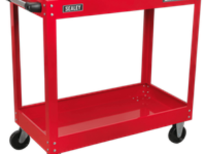 Sealey Heavy Duty 2 Shelf Trolley with Lockable Top Red