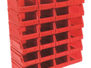 Sealey Plastic Storage Bin 105 x 165 x 83mm RED Pack of 24