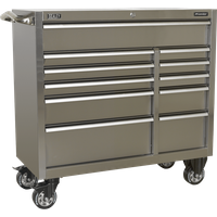 Sealey Premier 11 Drawer Wide Stainless Steel Roller Cabinet Stainless Steel