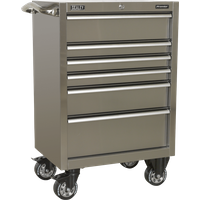 Sealey Premier 6 Drawer Stainless Steel Roller Cabinet Stainless Steel