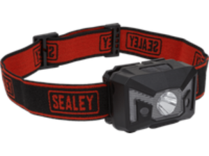 Sealey Rechargeable Auto Sensor CREE XPE LED Head Torch Black / Red