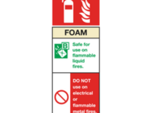 Sealey Rigid Plastic Foam Fire Extinguisher Sign 75mm 210mm Standard
