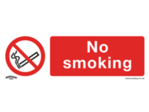 Sealey Rigid Plastic No Smoking Sign 300mm 100mm Standard
