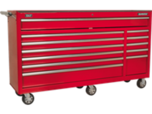 Sealey Superline Pro 12 Drawer Heavy Duty Wide Roller Cabinet Red